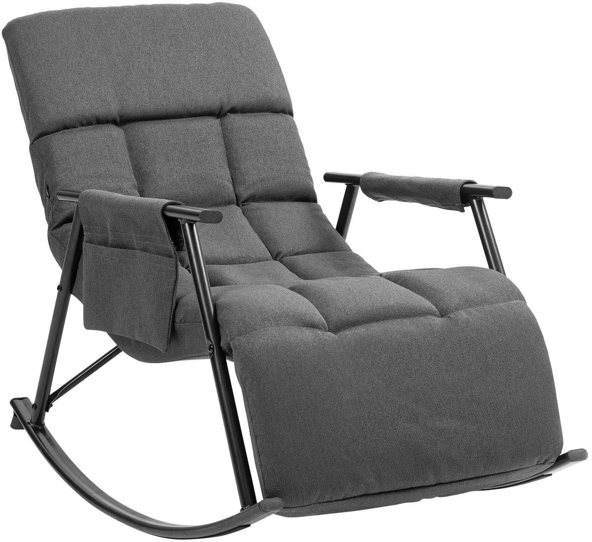 SCHAUKELSTUHL Stoff dunkelgrau - Dunkelgrau, Textil/Metall (61/66/100cm) - CLP