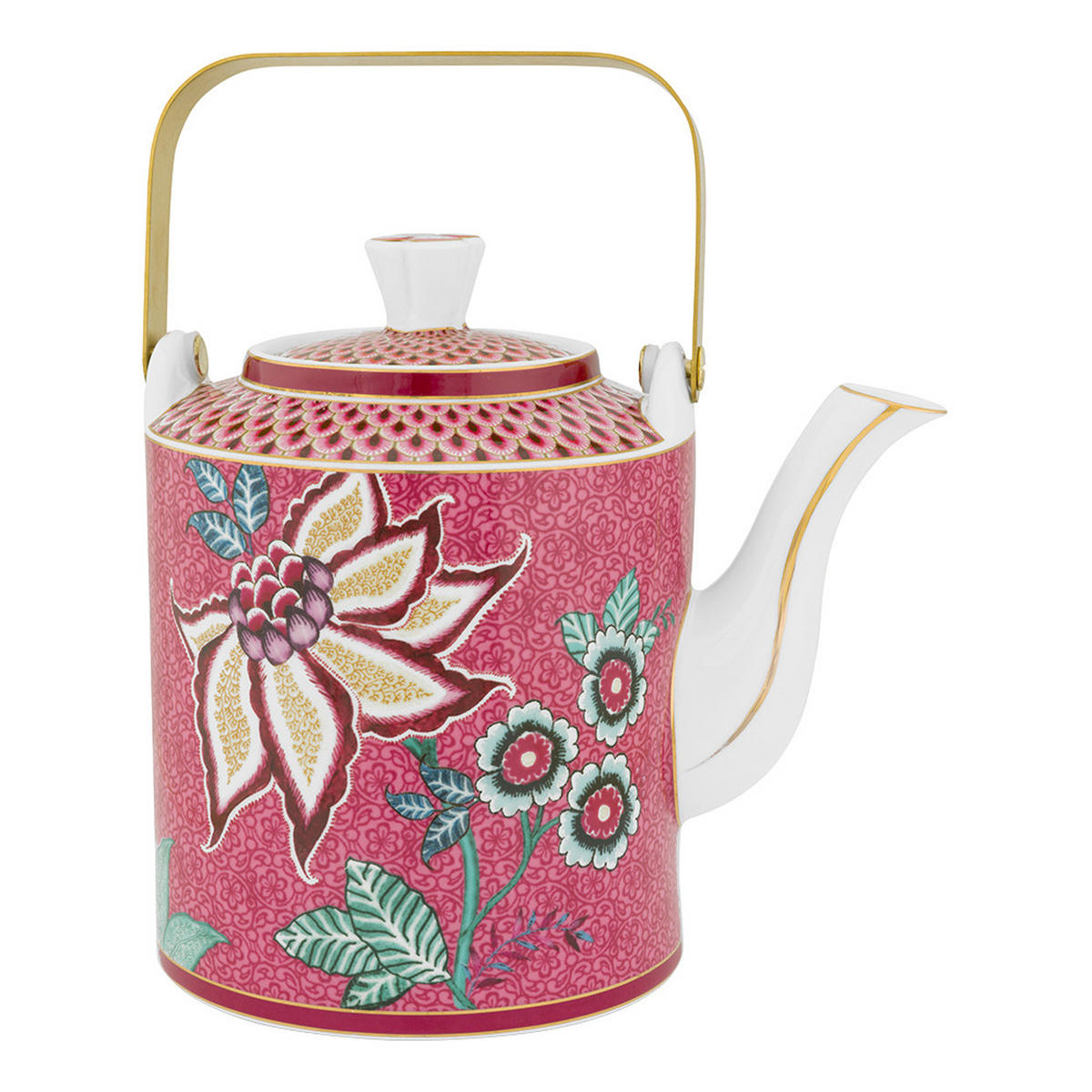 TEEKANNE Geschenkset oriental blumenfestival dunkel rosa 1 L - Rosa, Keramik (12/20/17.5cm) - Pip Studio