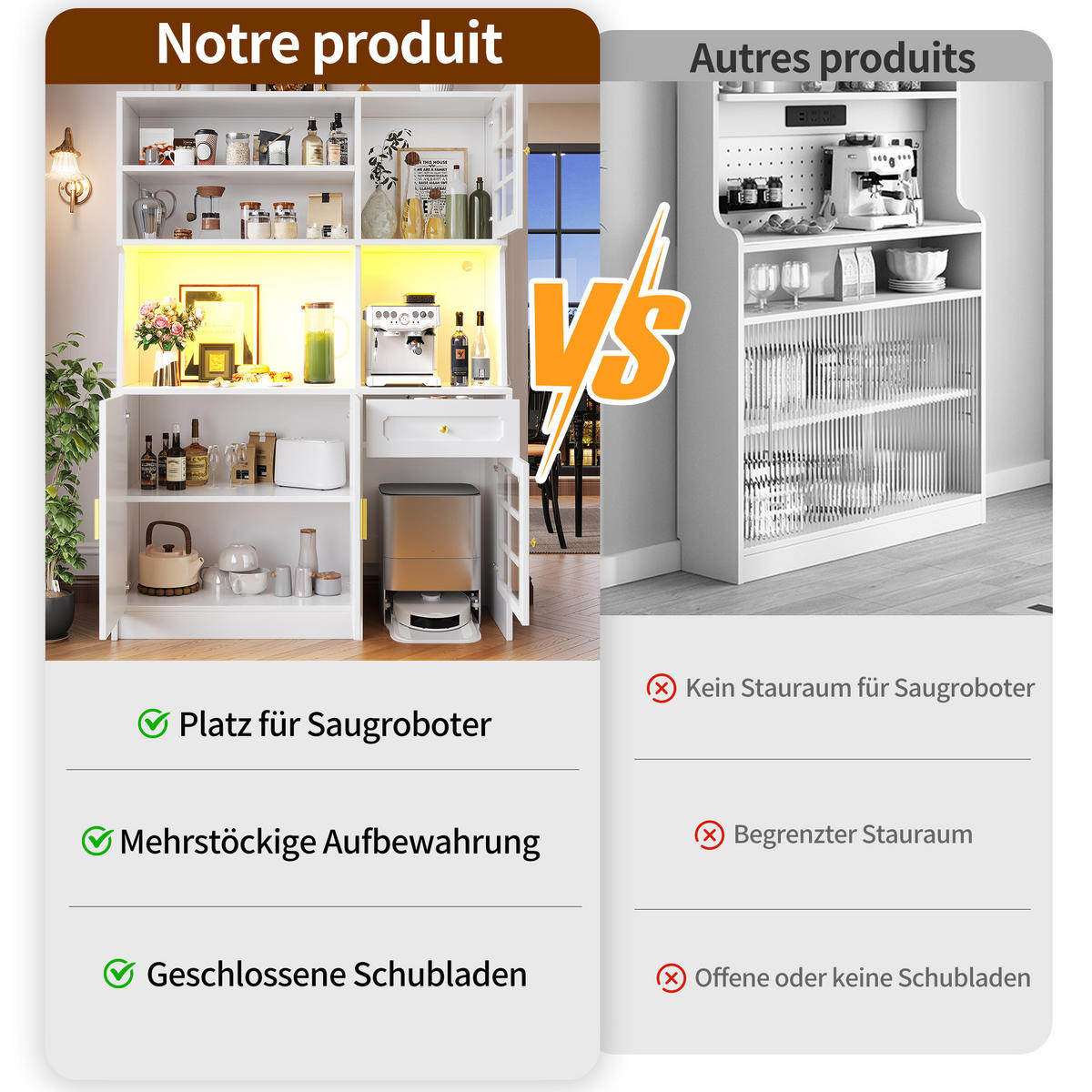BUFFET 130/45/180 cm weiß aus MDF mit LED-Beleuchtung - Weiß, Holzwerkstoff (130/180/45cm) - OKWISH