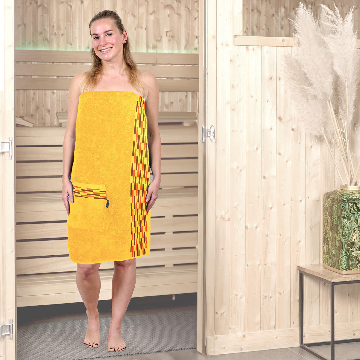 SAUNAKILT Dame Lugano Gelb - Gelb, Textil (150/75cm) - Lashuma