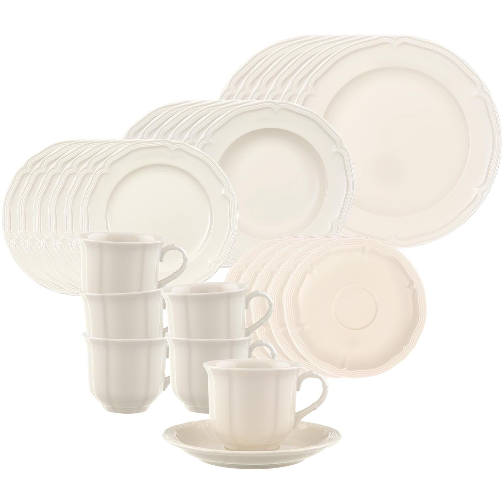 KOMBISERVICE Manoir weiß 30er Set - Weiß, Keramik (20.7/2.2/20.7cm) - Villeroy & Boch