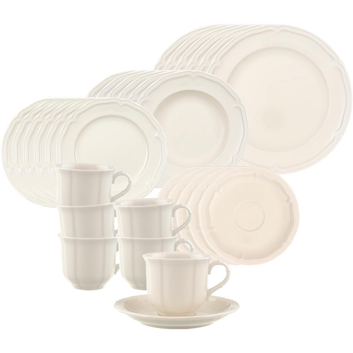 KOMBISERVICE Manoir weiß 30er Set - Weiß, Keramik (20.7/2.2/20.7cm) - Villeroy & Boch