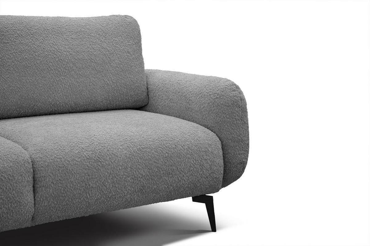 SOFA FEBE 3-Sitzer, grau - Schwarz/Grau, Holz/Textil (190/82/96cm) - Courtois Laville