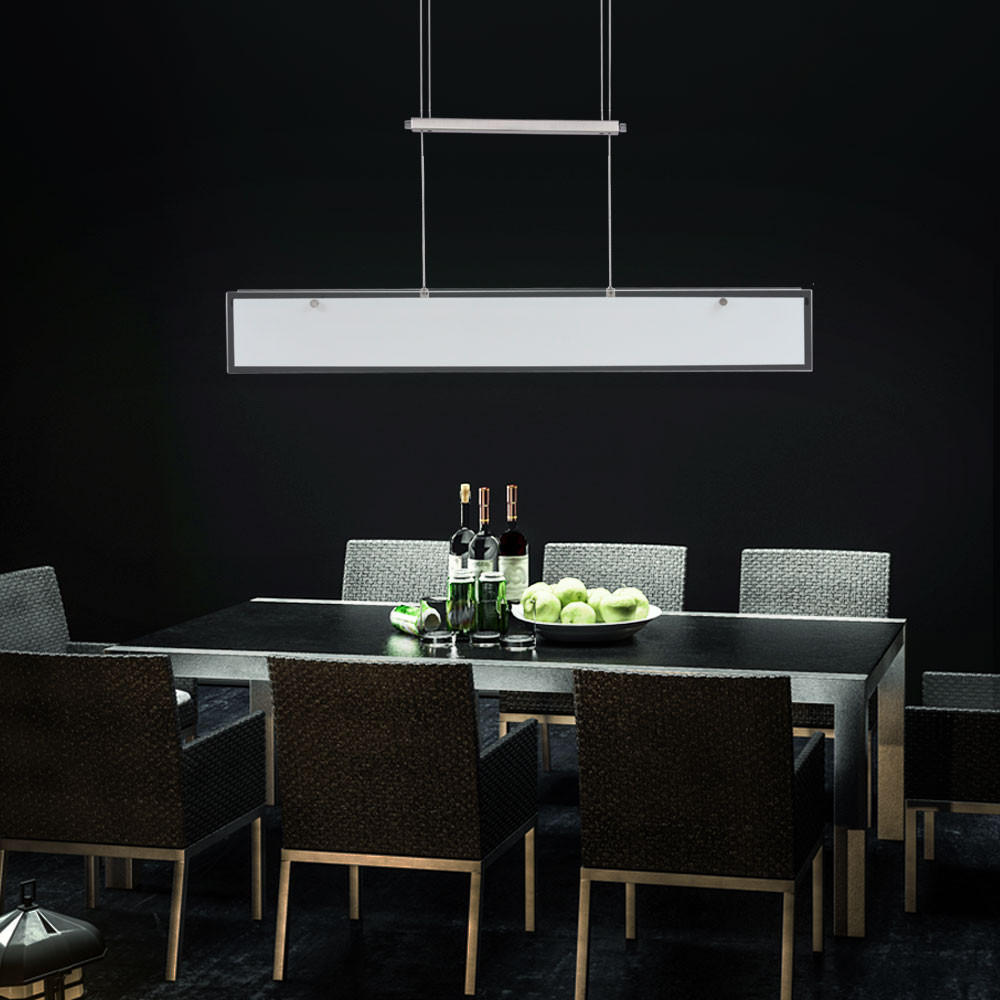 HÄNGELEUCHTE FARIO Edelstahl Weiß - Weiß, Glas (86/9.2/150cm)