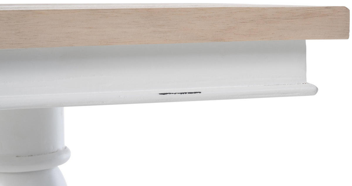 BEISTELLTISCH eckig 50/50/65 cm Holz natura/weiß - Eukalyptusholzfarben/Weiß, Holz (50/50/65cm) - CLP