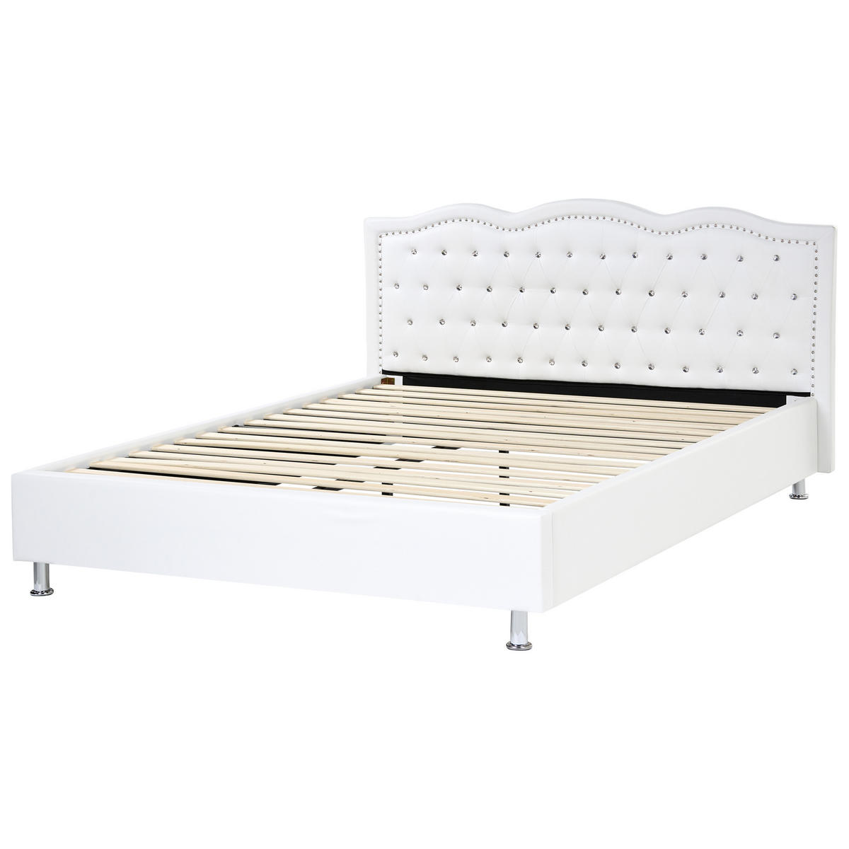 BETT 160/200cm Weiß Metz - Weiß, Textil (160/200cm) - Beliani
