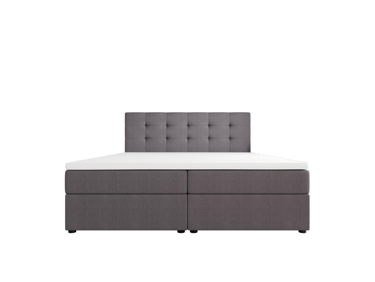 BOXBETT FADO 2 160x200, mit Matratze H3 und Topper, Cosmic 160 - Hellgrau, Holz/Kunststoff (160/200cm) - Bedante