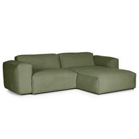 1,5-SITZER ECKSOFA mit Longchair - Dunkelgrün/Schwarz, Kunststoff/Textil (260/173cm) - home24