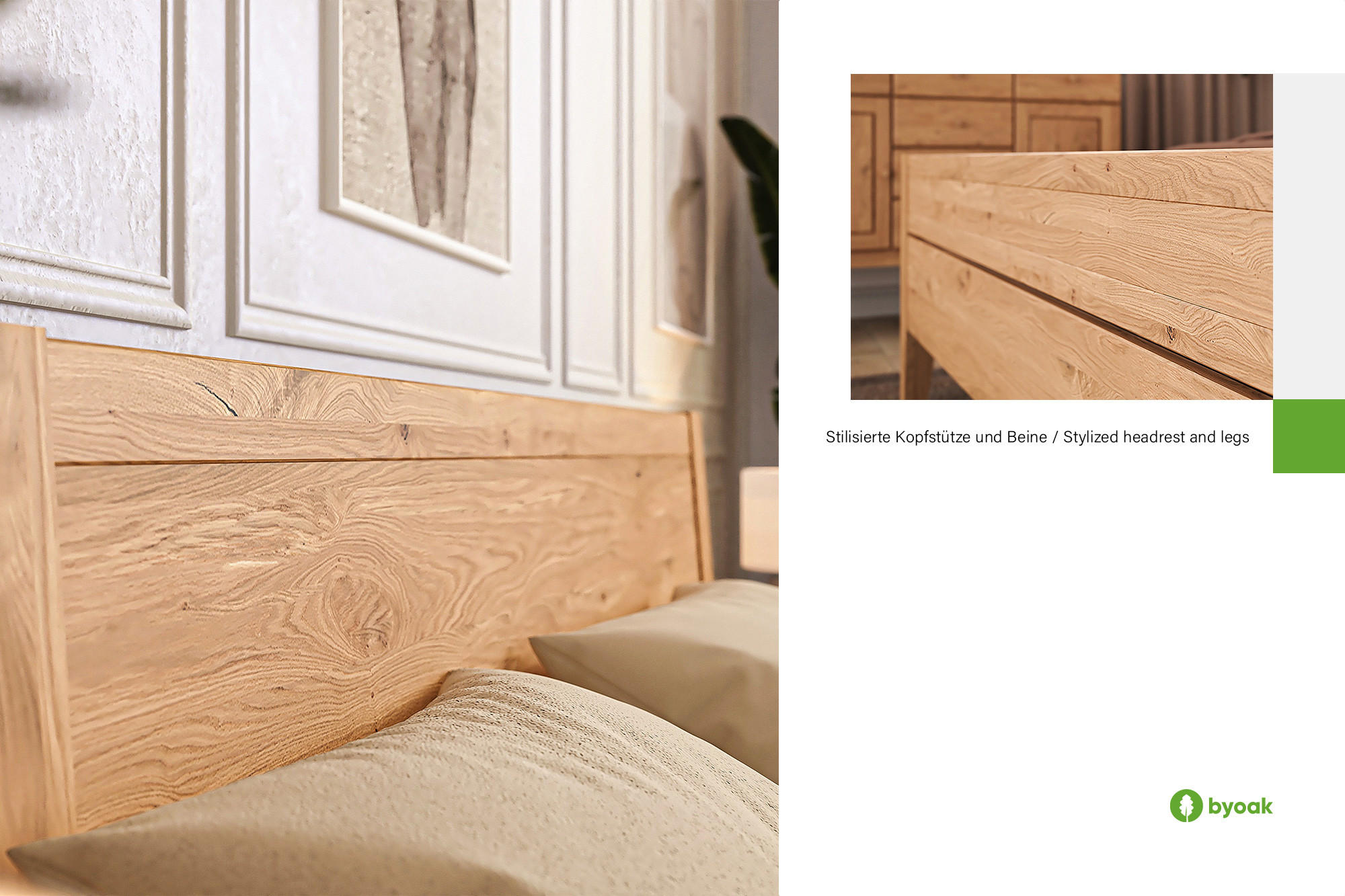 Thumbnail - byoak Massivholzbett, Kernbuche, Holz, Echtholz,Kernbuche, 160x220 cm, Schlafzimmer, Betten