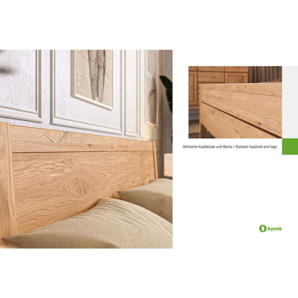 Thumbnail - byoak Massivholzbett, Kernbuche, Holz, Echtholz,Kernbuche, 80x220 cm, Schlafzimmer, Betten