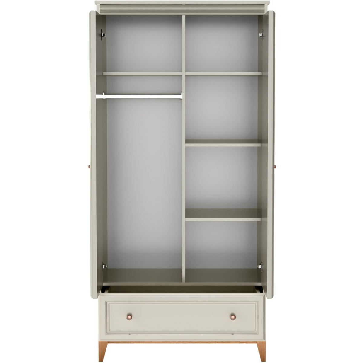 DREHTÜRENSCHRANK Charlott mit 1 Schublade und 2 Türen - Kaschmir/Eichefarben, Holz/Holzwerkstoff (92/193/54.5cm) - Beautysofa