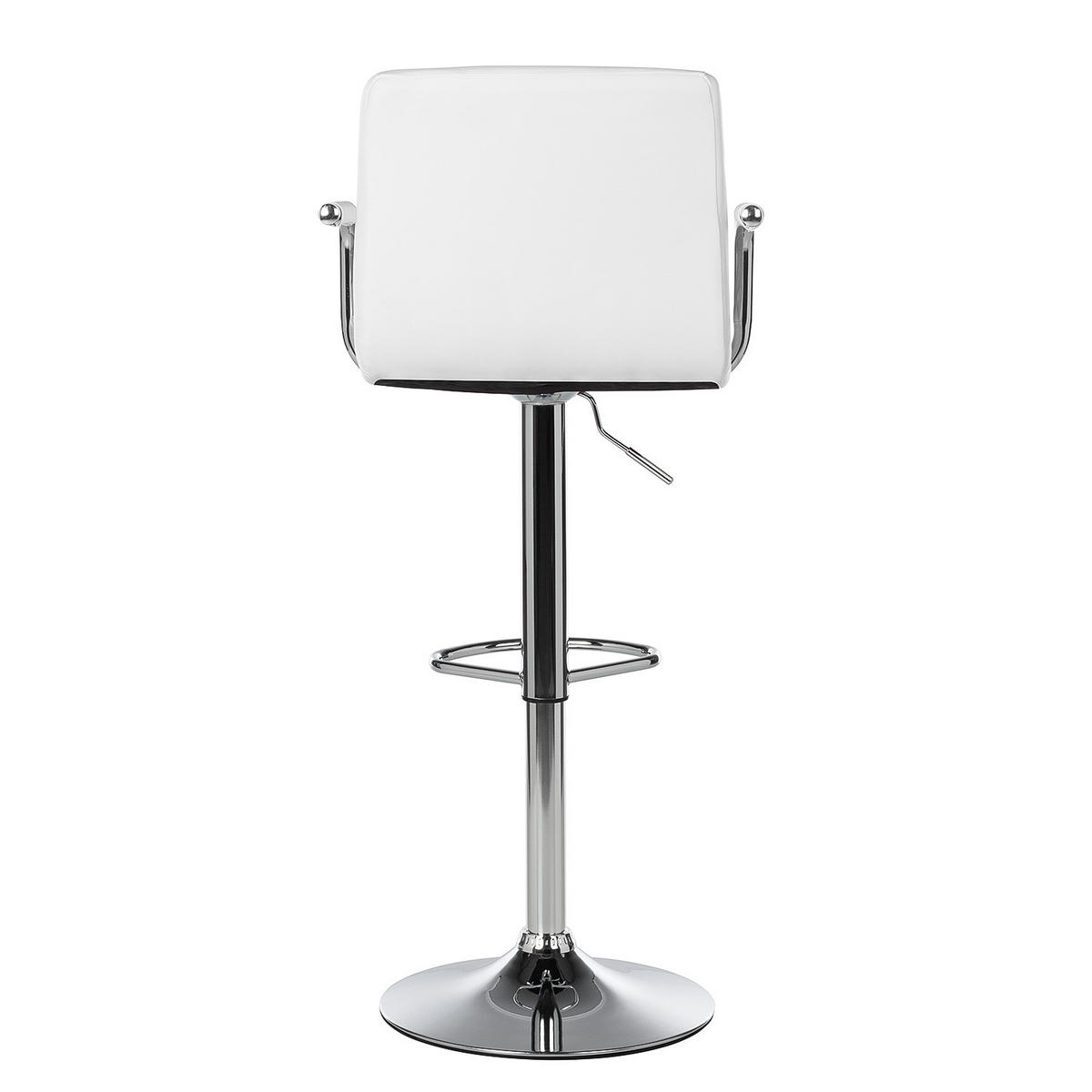 BARSTUHL - Metall / Kunstleder - Chromfarben/Weiß, Leder/Kunststoff (53/96/49cm) - home24