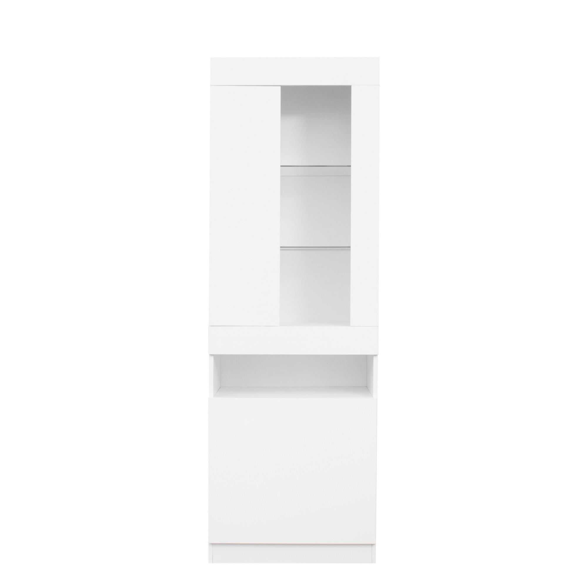VITRINE Weiß Betonoptik 50/40/180 cm - Weiß, Holzwerkstoff (50/180/40cm) - PANGIVO