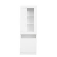 VITRINE Weiß Betonoptik 50/40/180 cm - Weiß, Holzwerkstoff (50/180/40cm) - PANGIVO
