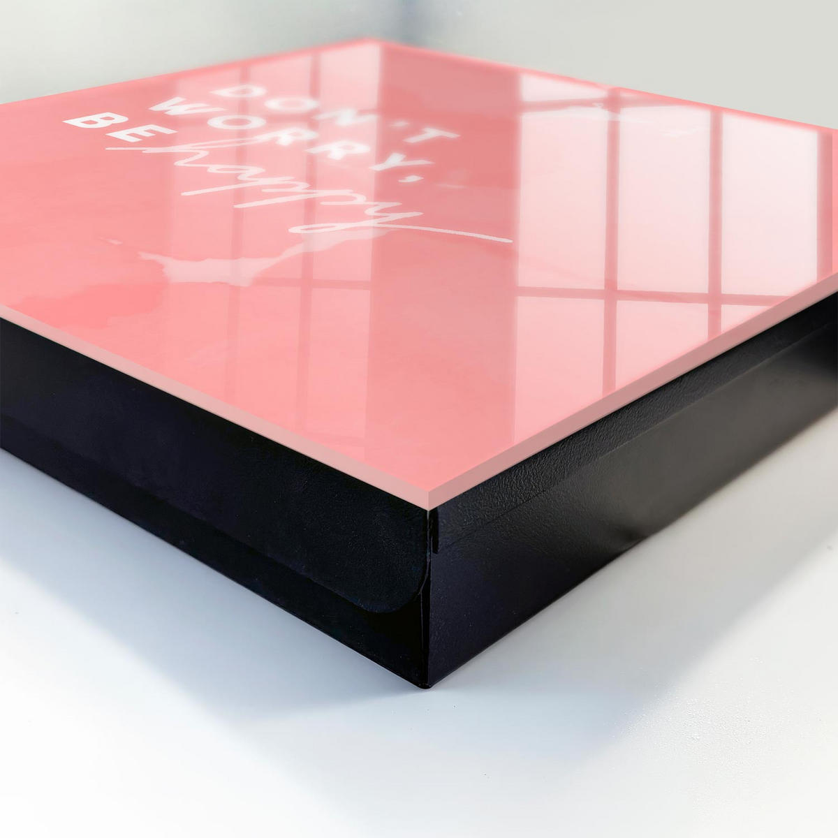 SCHLÜSSELBOX Schwarz 30x30 cm- Türöffnung nach rechts - Positive Inspiration - Pink, Metall (30/30/5cm) - TULUP