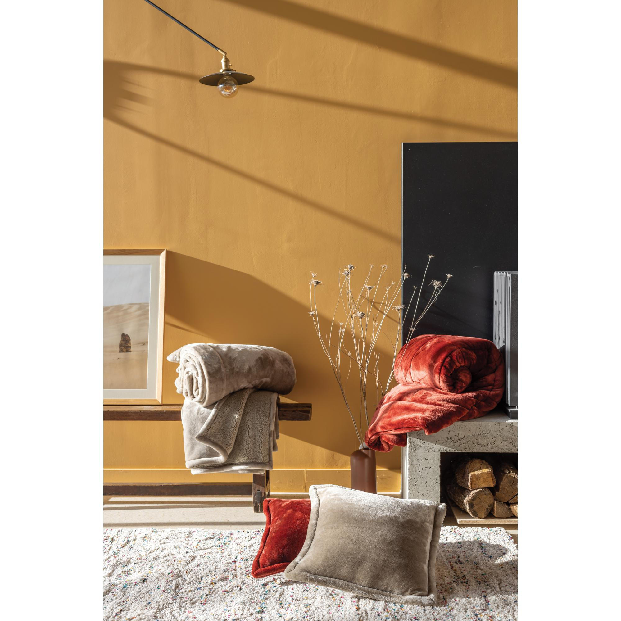 BETTÜBERWURF Michka kieselsteingrau 240 x 220 cm - Grau, Textil (220/240cm) - Vivaraise