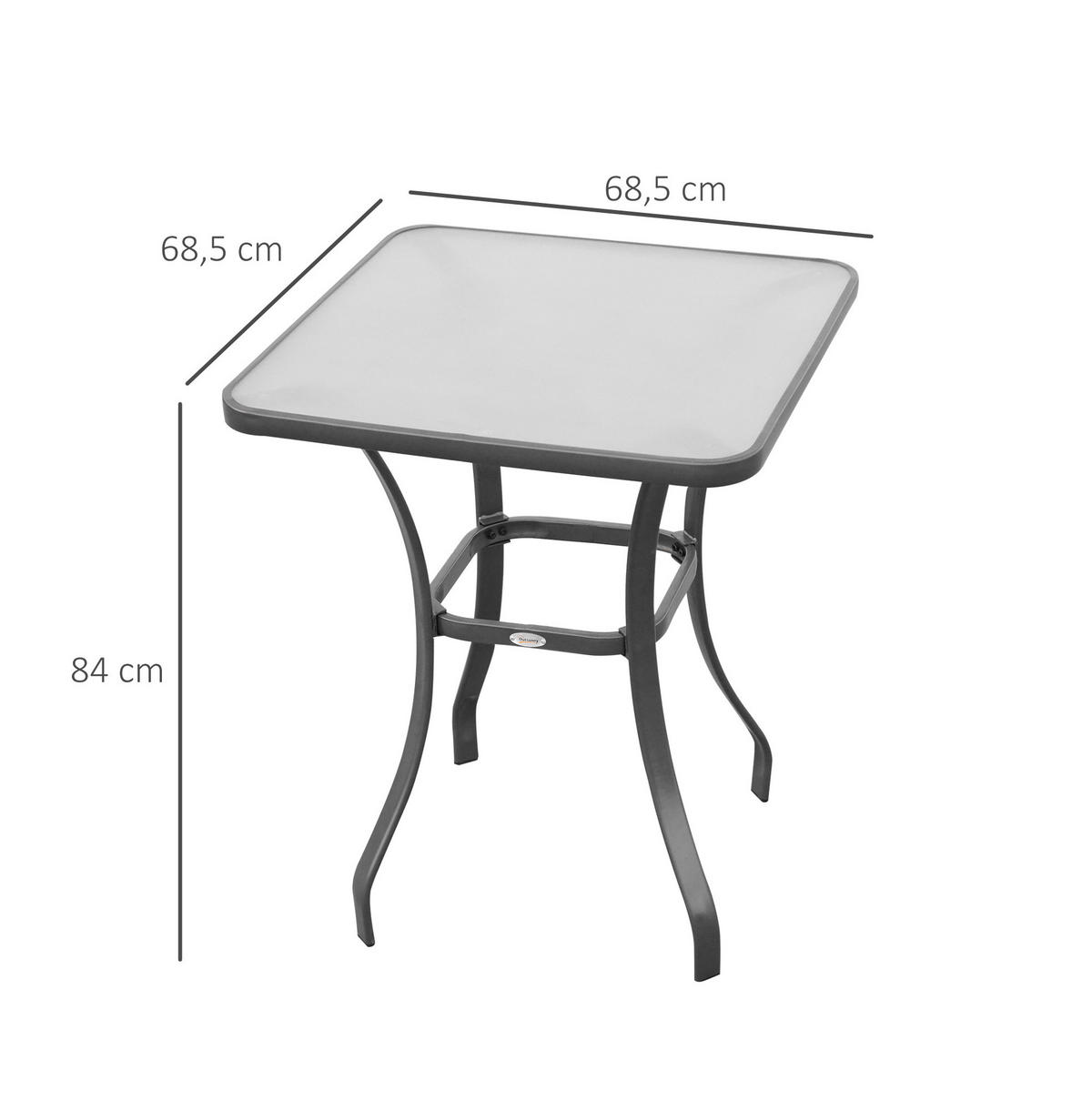 LOUNGETISCH 68.5/68.5/84 cm Schwarz aus Metall mit gehärteter Glasplatte - Naturfarben, Metall (68.5/68.5/84cm) - OKMYHOME