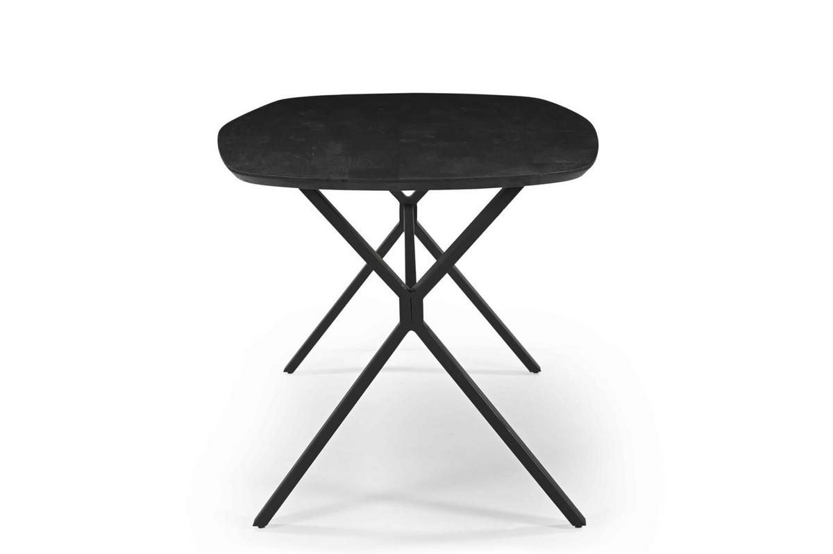 ESSTISCH oval aus Mangoholz 220cm, schwarz - Schwarz, Holz (220/100/77cm) - Giga Meubel