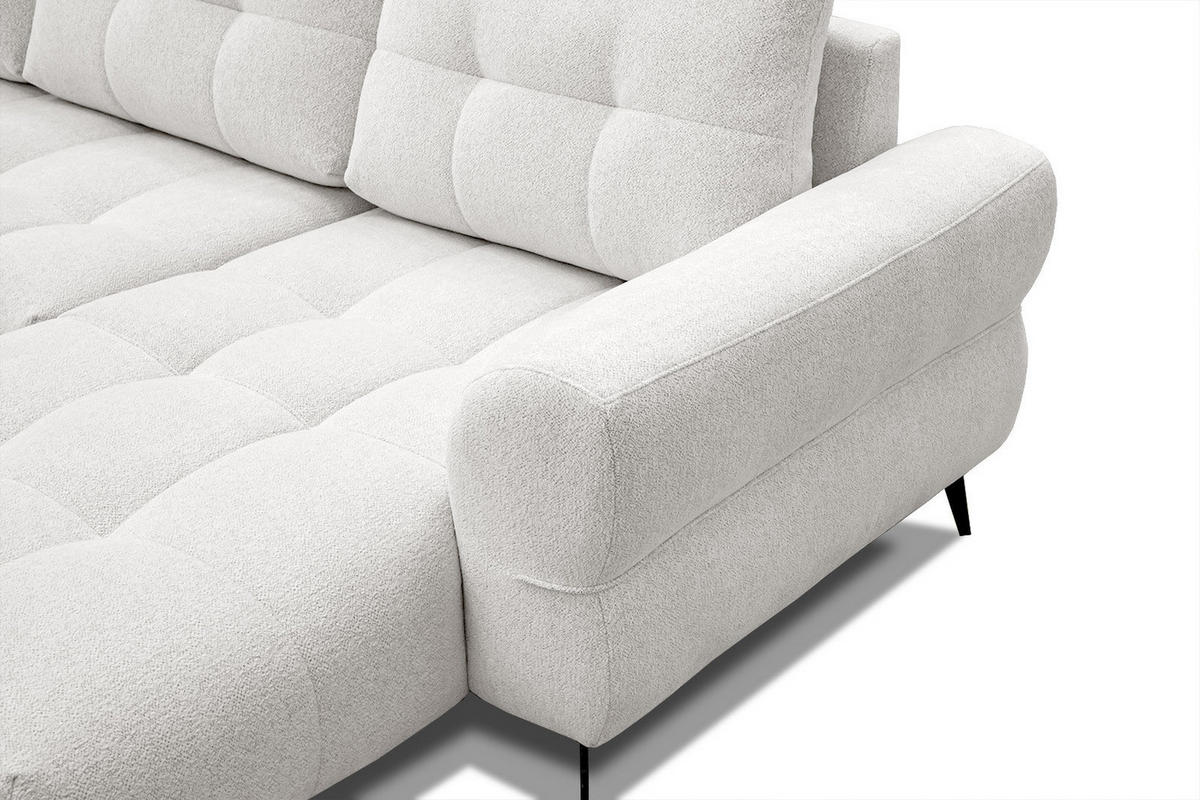 ECKSOFA SALVINI 4-Sitzer, weiß - Schwarz/Weiß, Holzwerkstoff/Textil (292/158cm) - Courtois Laville