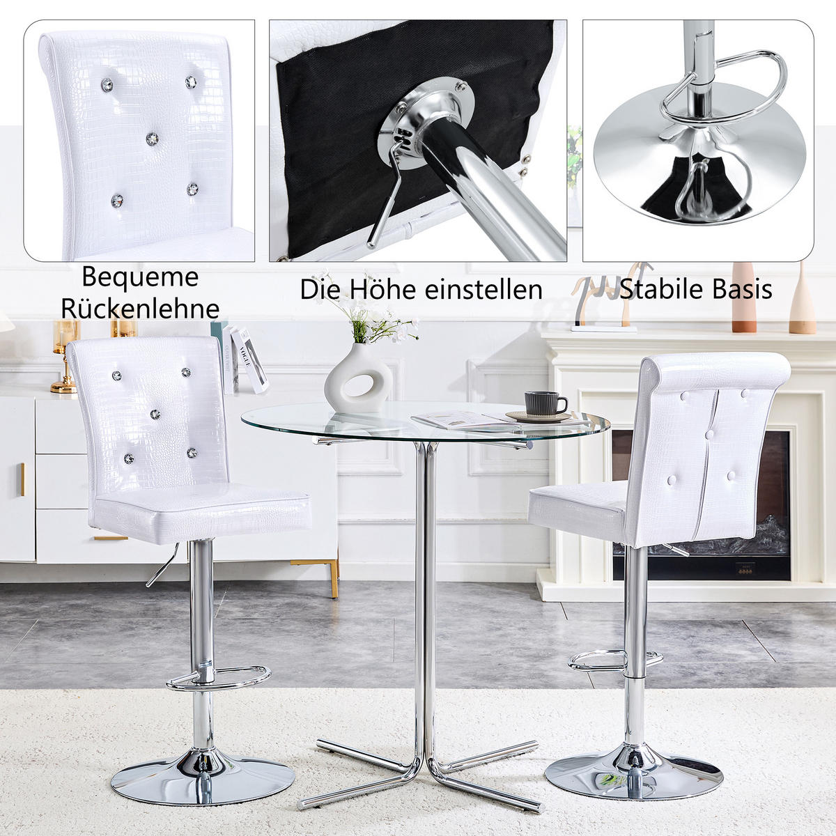 STUHL mit LED stabil Weiß 42x55x125 cm Kunststoff - Weiß, Kunststoff (42/125/55cm) - SONNENH