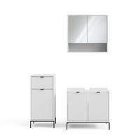 BADMÖBEL-SET Eliza Weiß 3 Teile, mit Midischrank - Weiß, Holzwerkstoff (70/63/45cm) - Vicco