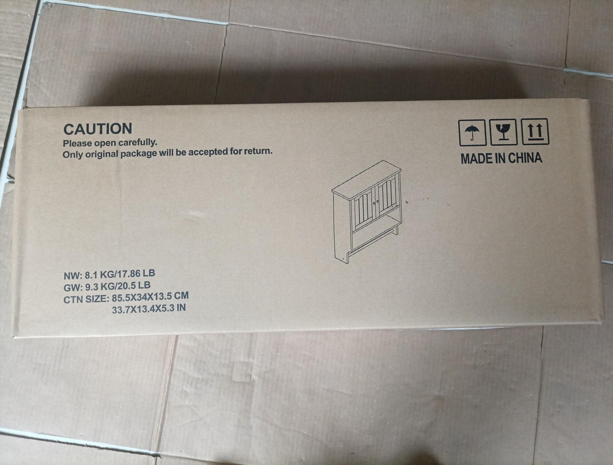 WANDSCHRANK Badezimmerschrank 56.8x19x70 cm Hellgrau aus Holzwerkstoff mit verstellbaren Regalen - Hellgrau, Holzwerkstoff (56.8/70/19cm) - Modfu