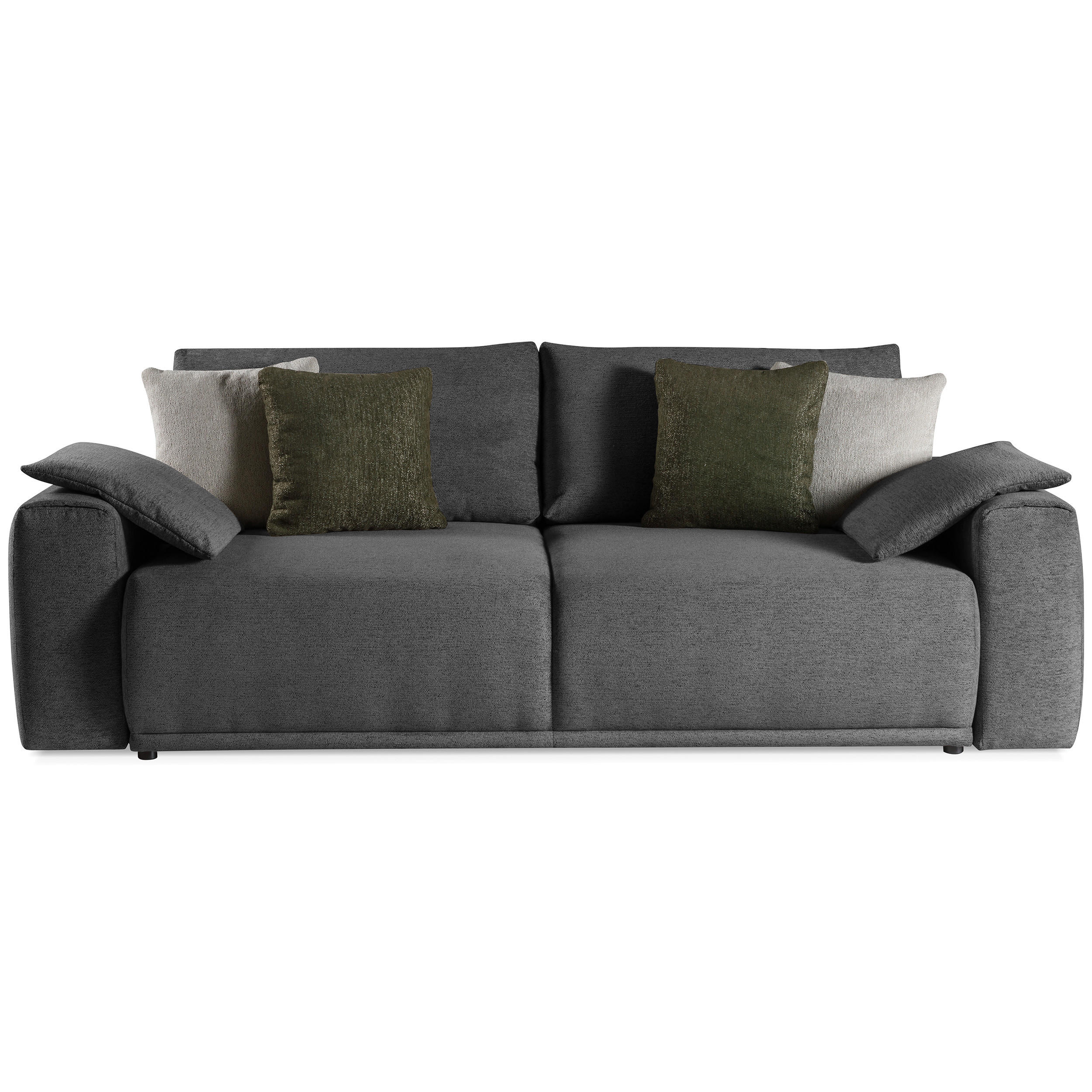 SCHLAFSOFA Polo 3-Sitzer mit Schlaffunktion, Grau - Grau, Textil (252/100/120cm) - Beautysofa