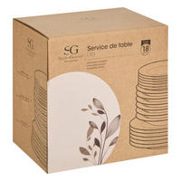 PORZELLANSERVICE für 6 Personen Lila Weiß 26,5/26,5/2,6 cm - Weiß, Keramik (26.5cm) - Secret de Gourmet
