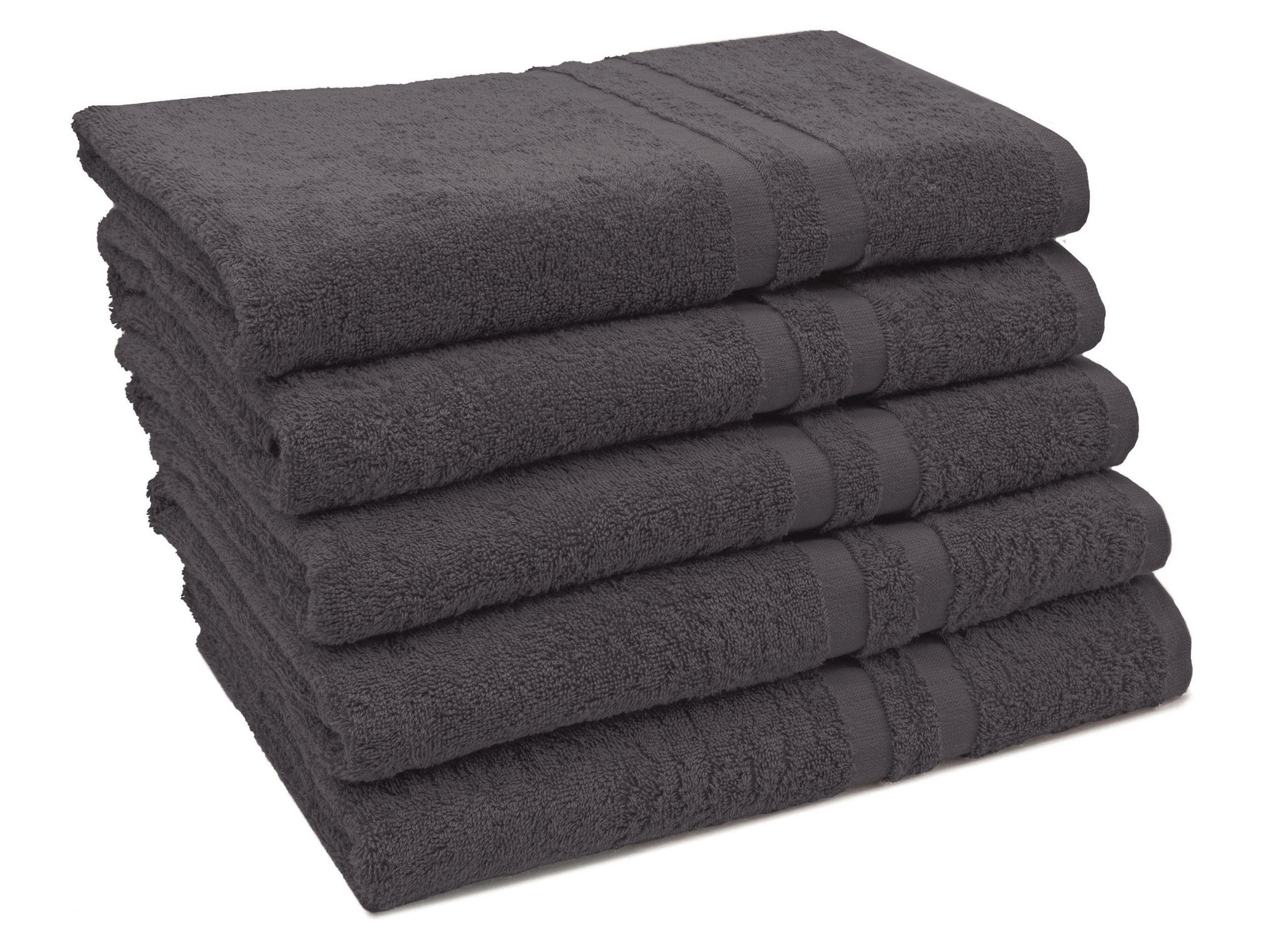 DUSCHTÜCHER, 5er-Set, 70x140 cm, 100% Baumwolle, Grau - Graphitfarben, Textil (70/140cm) - Zollner