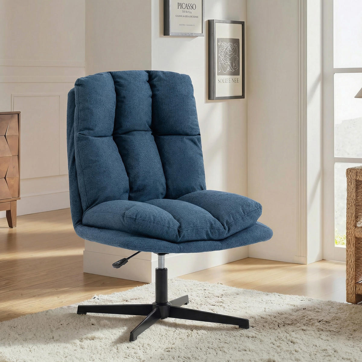 DREHSTUHL Blau 1 Stück - Blau, Textil (63/102/75cm) - GiPP