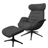 RELAXSESSEL - Anthrazit, Textil/Metall (90/107/90cm) - home24