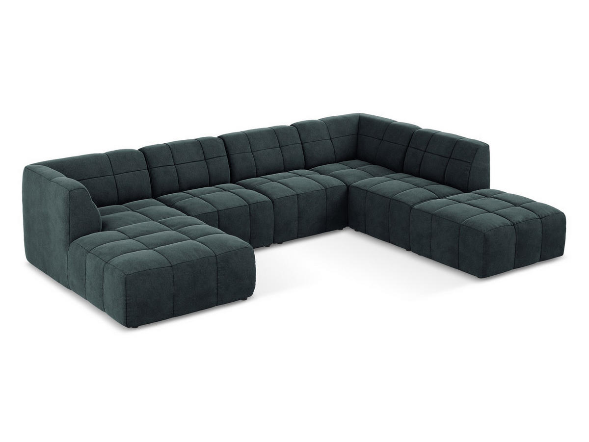 2-SITZER-SOFA Bouclé Stoff Grau - Silberfarben/Schwarz, Holzwerkstoff/Kunststoff (174/75/94cm) - Makamii