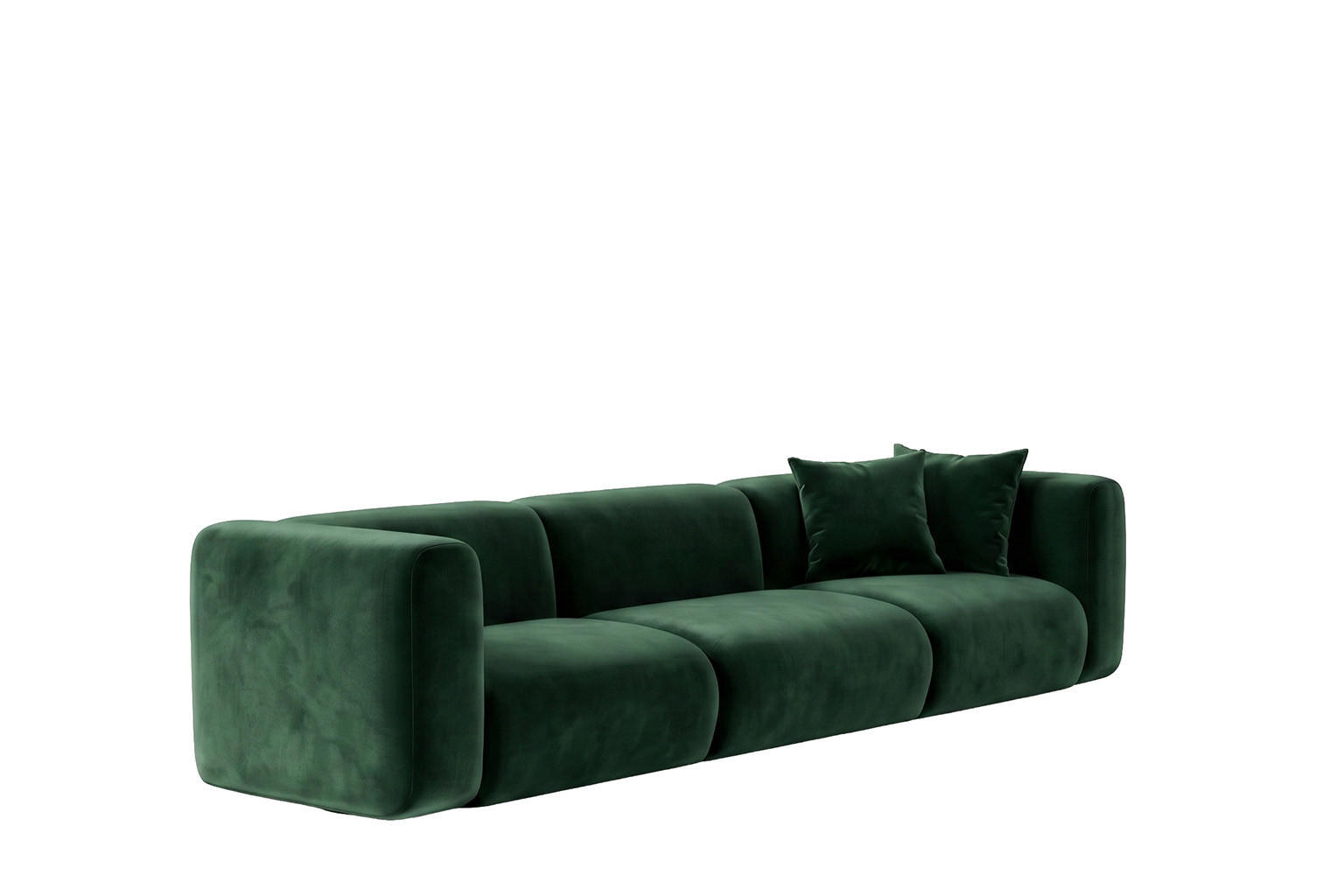 SOFA 3-Sitzer, Velvet-Stoff Bluvel, Grün, GRETA - Grün, Holz (319/70/89cm) - Kaiser Möbel
