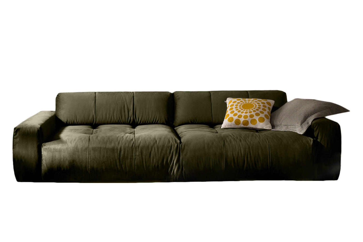 SOFA MIT SITZTIEFENVER. PALACE Dunkelgrün Webstoff - Dunkelgrün, Textil (298/74/120cm) - KAWOLA