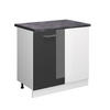 ECKUNTERSCHRANK R-Line Anthrazit Hochglanz 86 cm, AP Anthrazit - Anthrazit/Weiß, Holzwerkstoff (86/81.6/60cm) - Vicco