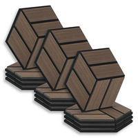 AKUSTIKPANEEL Hexagon Braun 12 Stück - Braun, Holz (30/26/2cm) - Homestyle4u