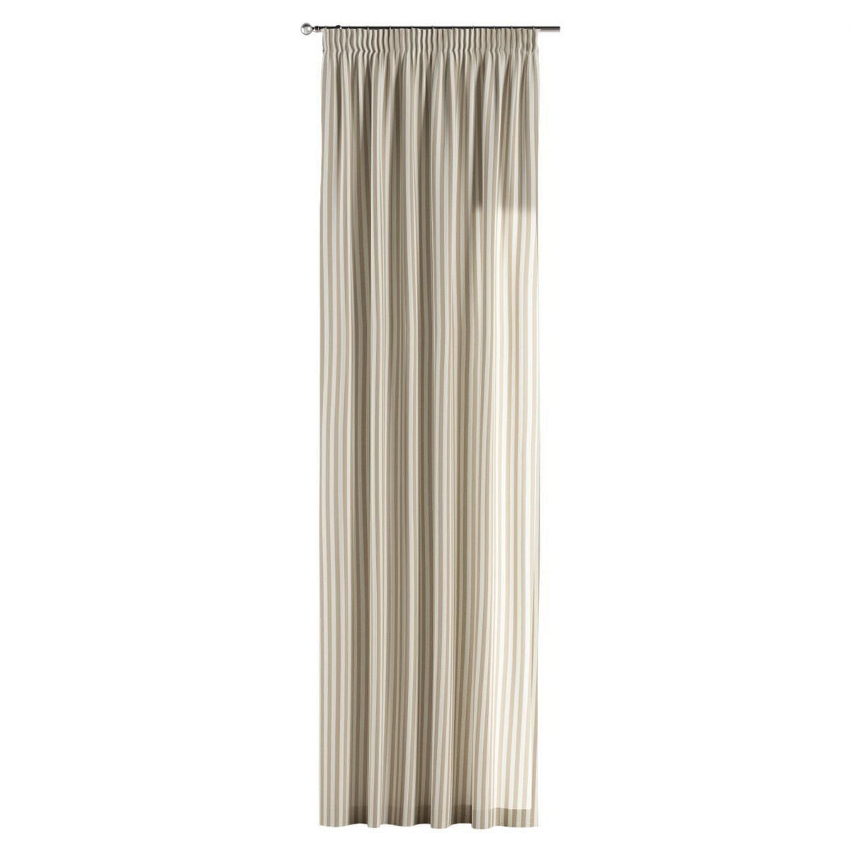 VORHANG Quadro braun und weiß, 130x245 cm - Beige/Weiß, Textil (130/245cm) - Dekoria