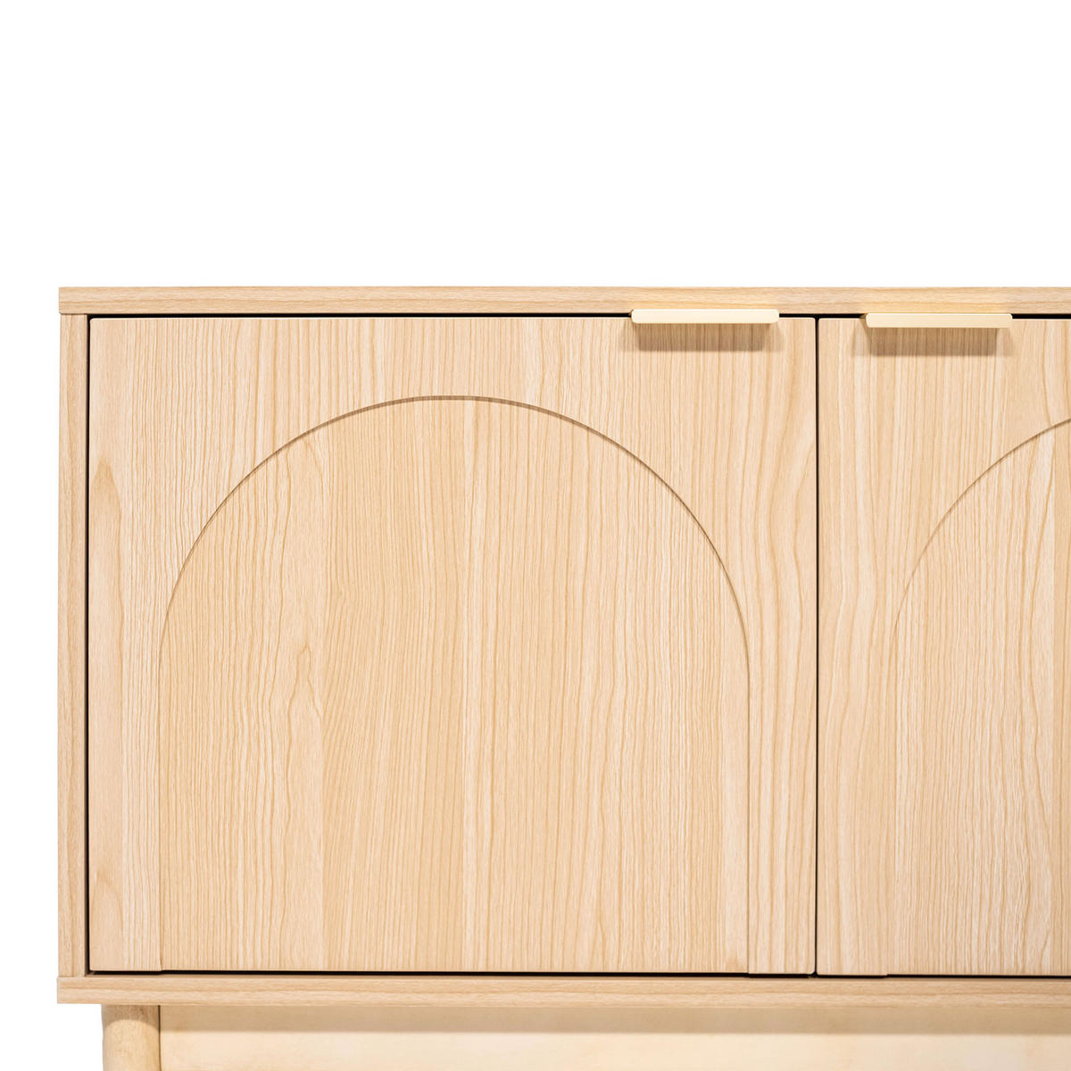 TV-STÄNDER NOLAN Eichenholzfarbe stil Skandinavischer - Beige/Goldfarben, Holz/Metall (40/60/140cm) - Sicaan