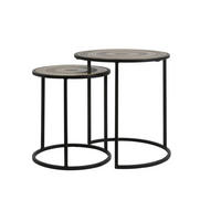 BEISTELLTISCH Kome Schwarz Ø50/52 cm 2er-Set - Schwarz, Metall (50/50/52cm) - Light & Living