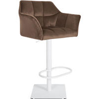 BARHOCKER Damaskus W Samt braun - Braun/Weiß, Textil/Metall (64/110/48cm) - TPFLiving