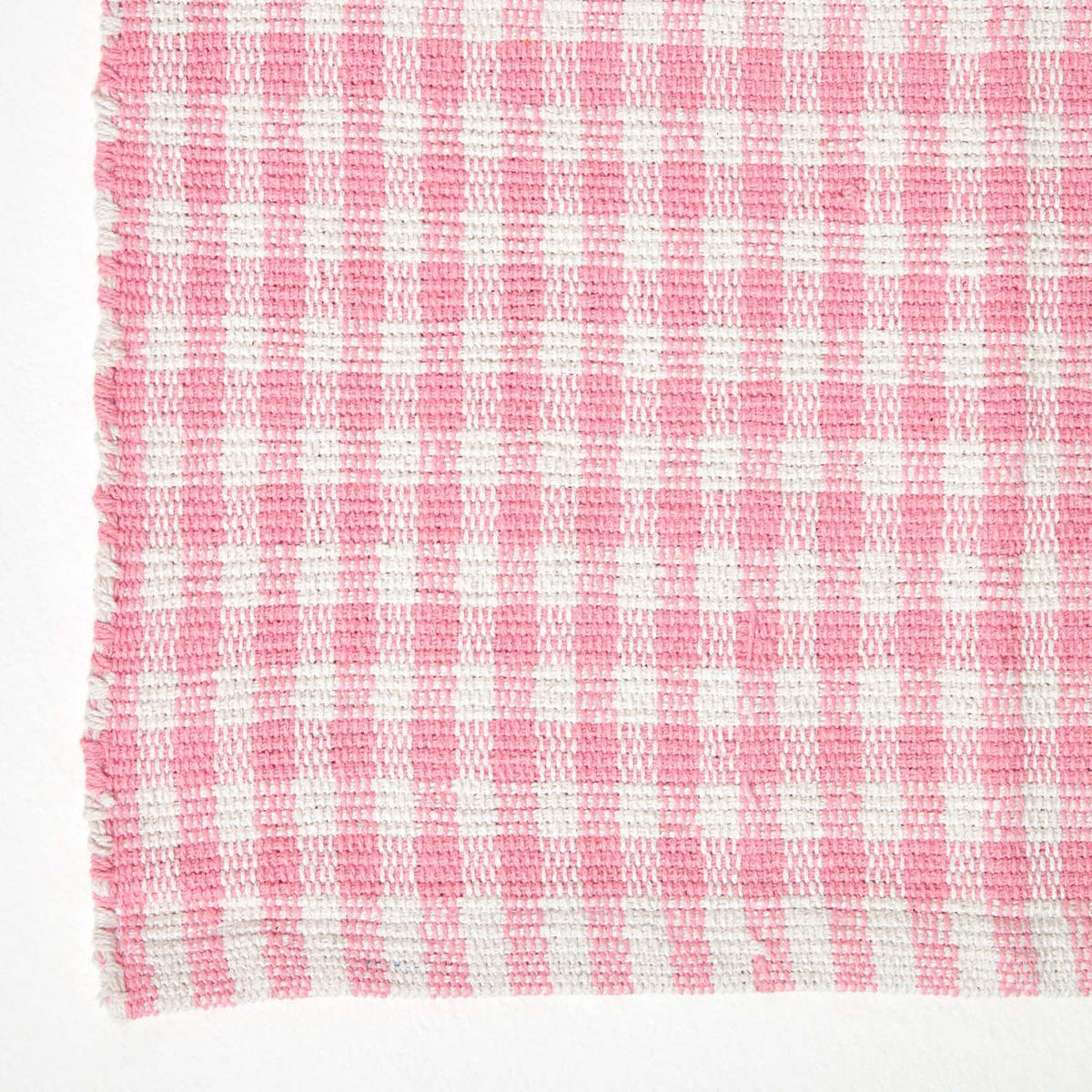 BAUMWOLLTEPPICH Vichy-Karo 60/90 cm - Rosa, Textil (60/90cm) - Homescapes