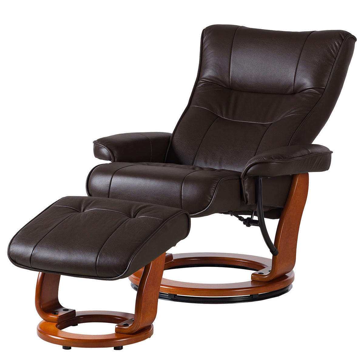 RELAXSESSEL - Kunstleder - Braun, Leder/Holz (82/105/84cm) - home24