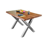 ESSTISCH CALI - Silberfarben/Braun, Holz/Metall (85/160/77cm) - SAM