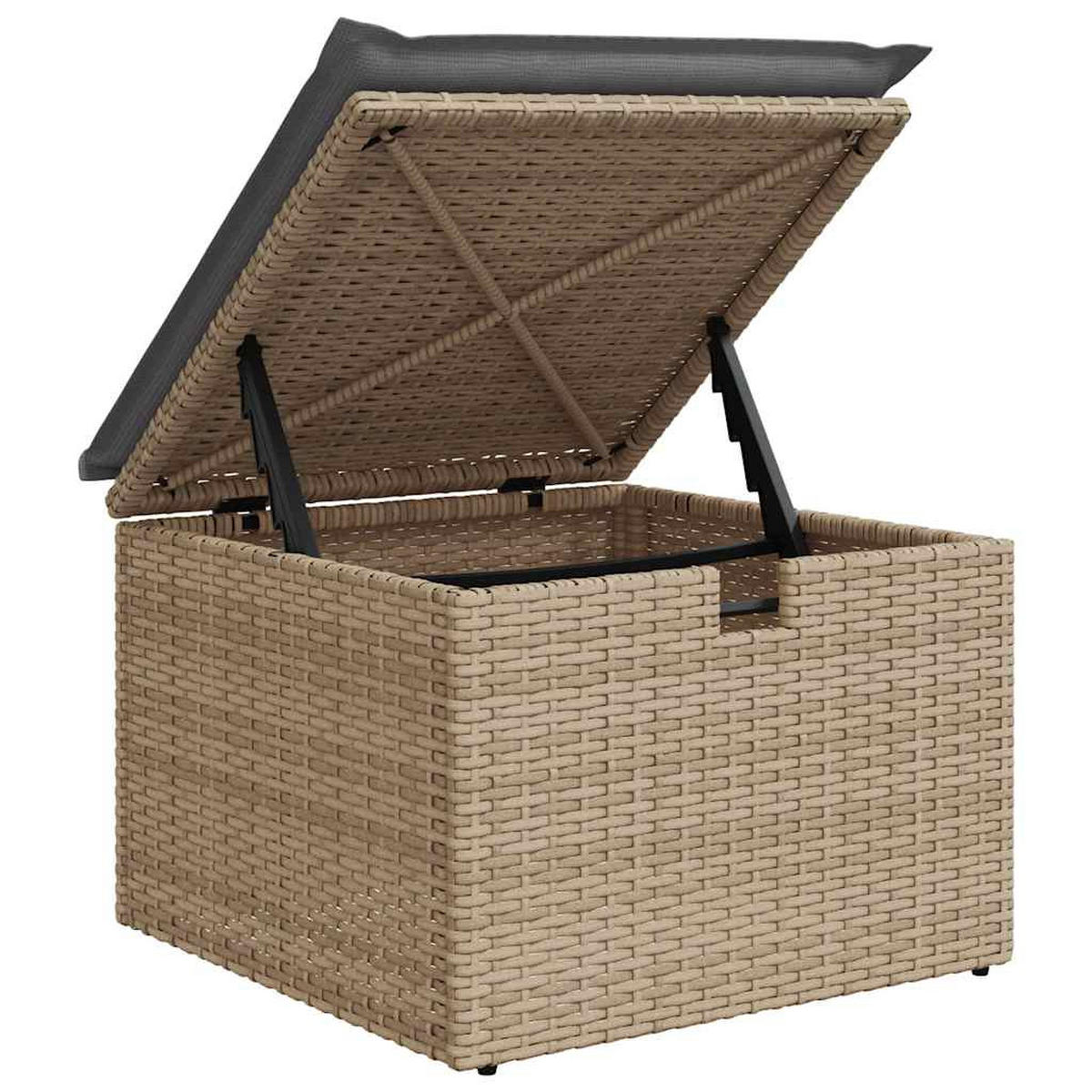 GARTEN-SOFAGARNITUR 4-TLG. Mit Kissen Beige Poly Rattan - Beige/Hellgrau, Kunststoff - vidaXL