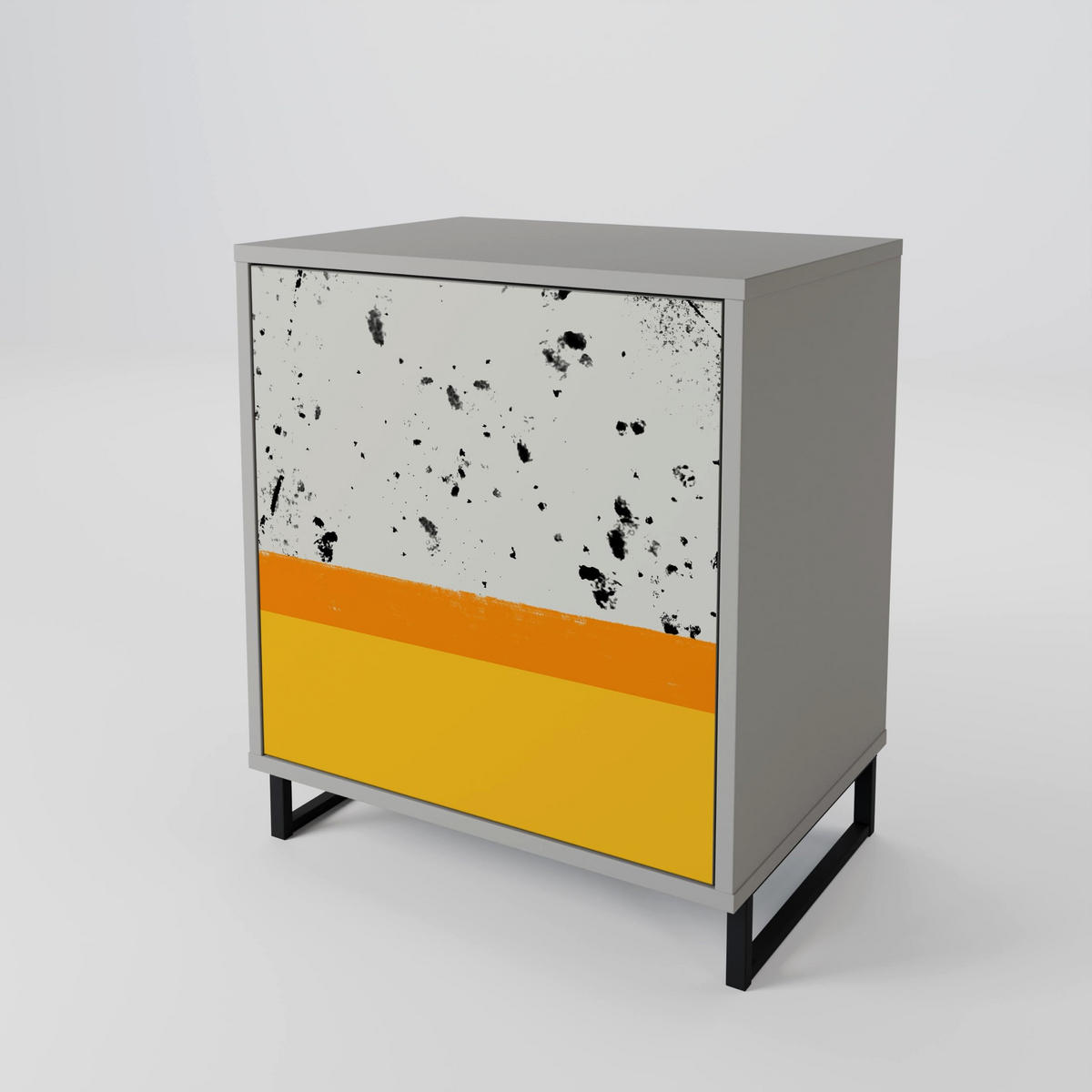 SIDEBOARD DYED BY ORANGE, Grau, 57,5x42x57,5 cm, Ohne Füße - Multicolor/Grau, Holzwerkstoff (57.5/57.5/42cm) - SpaceRebels