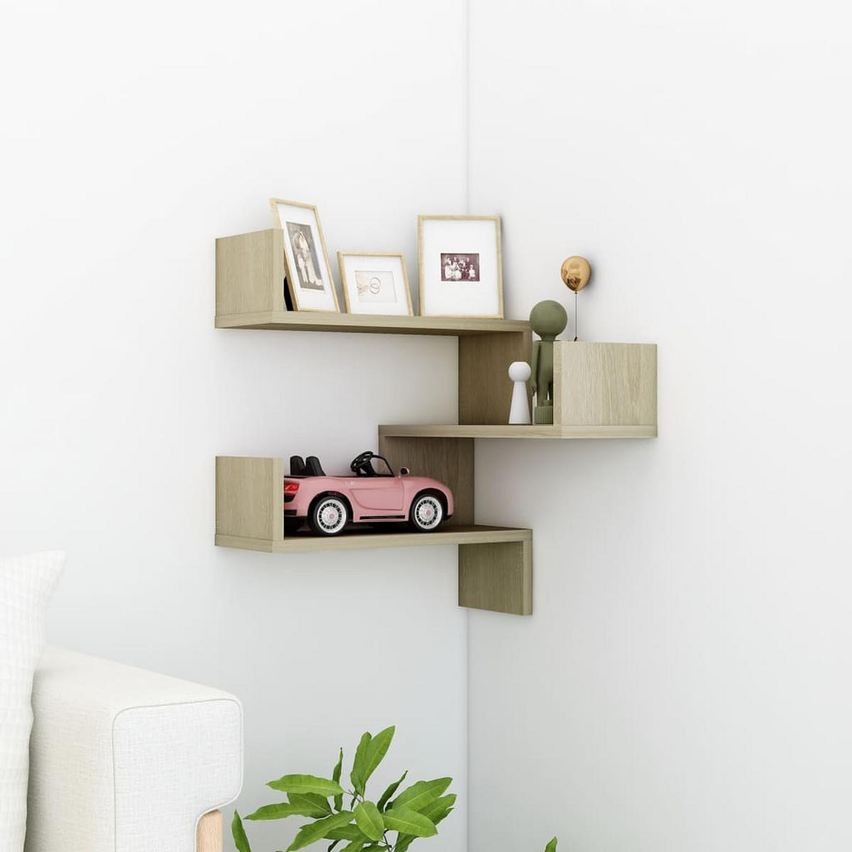 WAND-ECKREGAL Sonoma-Eiche 40x40x50 cm Holzwerkstoff - Braun, Holzwerkstoff (40/50/40cm) - furnicato