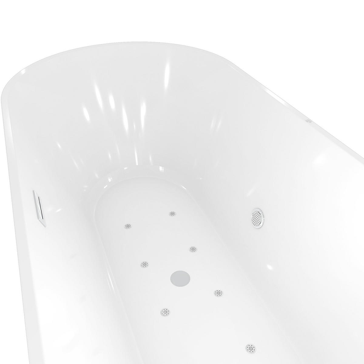 FREISTEHENDE Badewanne Wanne F11 170x80 Luftmassage - Weiß, Glas/Kunststoff (80/58/170cm) - AcquaVapore by Sandra Jentho