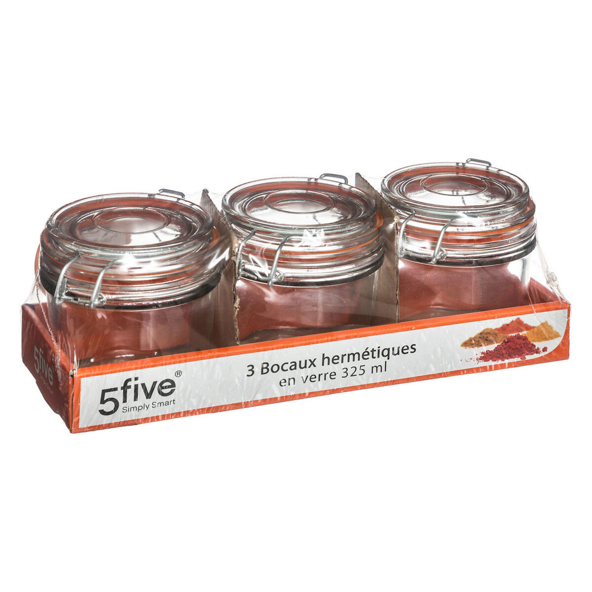 EINMACHGLÄSER 3er-Set mit Silikondichtung und Bügelverschluss, Glas, 325 ml - Transparent, Glas (0.325L) - 5five Simply Smart