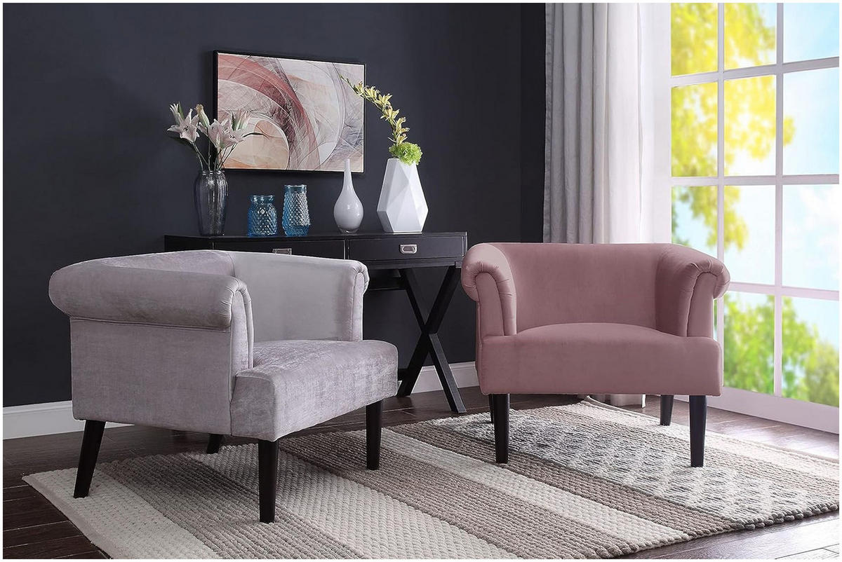 SESSEL Charlie Samt Altrosa - Altrosa, Textil (86/70/74cm) - ATLANTIC home collection