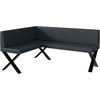 ECKBANK PETER_X - Dunkelgrau, Leder (128/168cm) - Meblini
